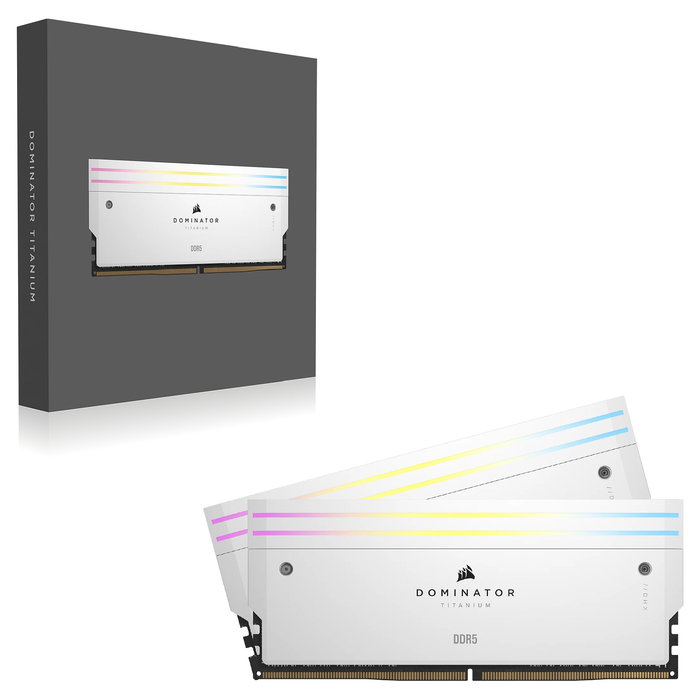 Corsair CMP32GX5M2B6000C30W KIT Memoria RAM Dominator Titanium RGB 32GB (2x16GB) DDR5 6000MHz CL30 1.4V Intel XMP 3.0
