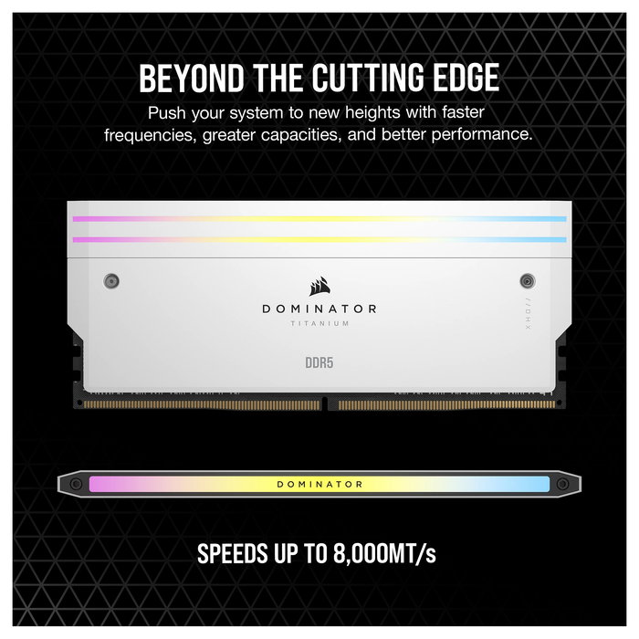 Corsair CMP32GX5M2B6000C30W KIT Memoria RAM Dominator Titanium RGB 32GB (2x16GB) DDR5 6000MHz CL30 1.4V Intel XMP 3.0
