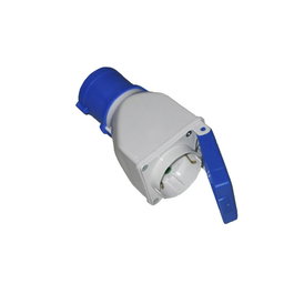 Solera 904012 Clavija Adaptador Cetac a Base Schuko 2P+T con Tapa 16A 230V~ IP44 Azul/Gris