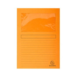 Exaclair Paquete de 25 Subcarpetas A4 Naranja Claro con Ventana