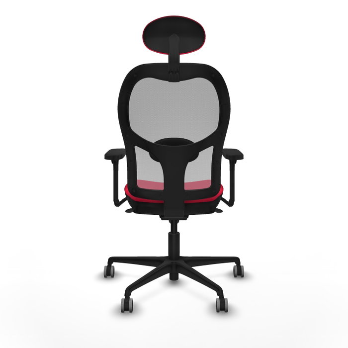 PIQUERAS Y CRESPO Silla de oficina Jorquera con mecanismo Sincro, tela roja y malla gris