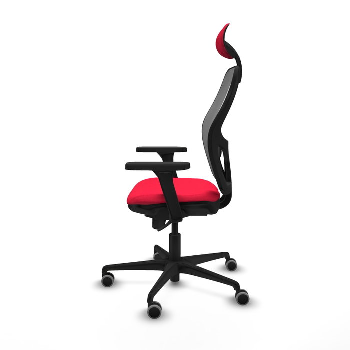 PIQUERAS Y CRESPO Silla de oficina Jorquera con mecanismo Sincro, tela roja y malla gris