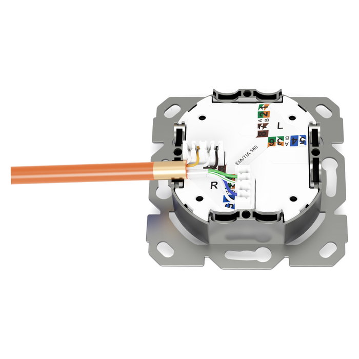 Digitus DN-9010/8-1 Toma de Red RJ-45 CAT 6A Clase EA Blindada, 500 MHz, para Montaje en Pared, Color Blanco