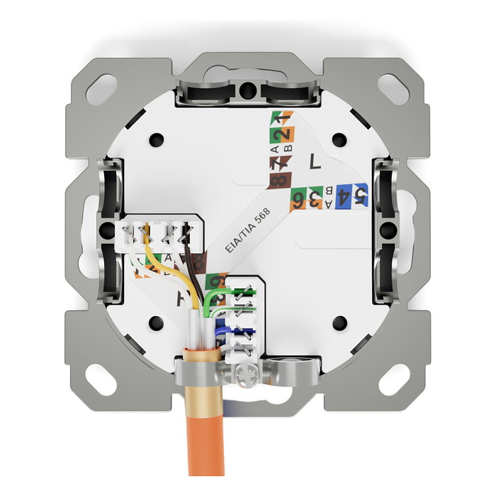 Digitus DN-9010/8-1 Toma de Red RJ-45 CAT 6A Clase EA Blindada, 500 MHz, para Montaje en Pared, Color Blanco