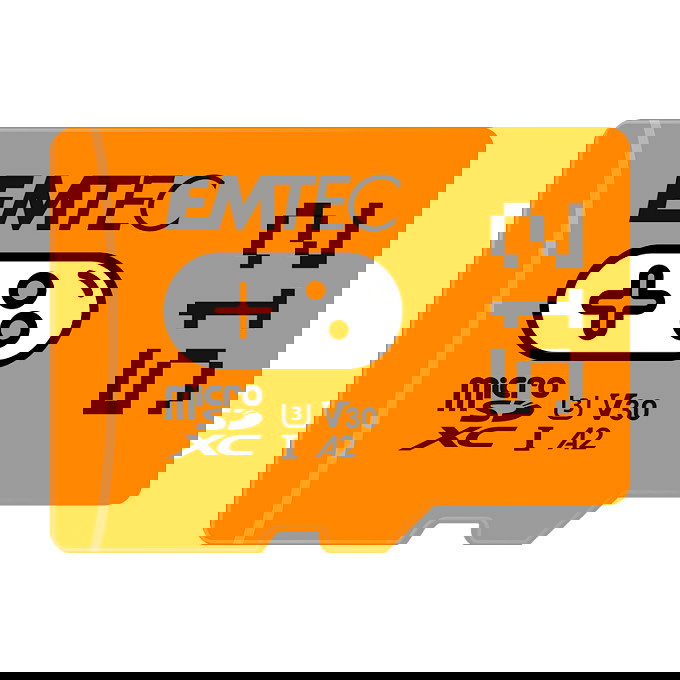 Emtec Gaming Tarjeta MicroSDXC 512 GB, UHS-I U3 V30 A2, Velocidad Lectura 100 MB/s, Naranja - m512GB
