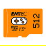 Emtec Gaming Tarjeta MicroSDXC 512 GB, UHS-I U3 V30 A2, Velocidad Lectura 100 MB/s, Naranja - m512GB
