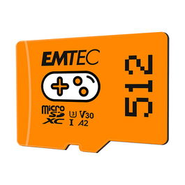 Emtec CARD m512GB UHS I U3 V30 A2 Gaming Orange - Tarjeta de memoria microSD de 512 GB para gaming
