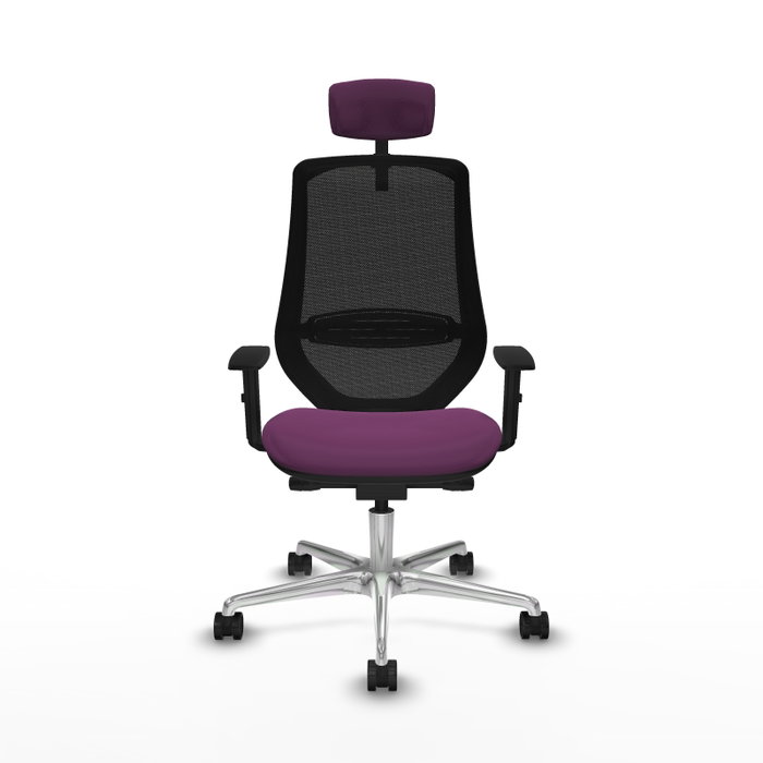 PIQUERAS Y CRESPO Silla de oficina Mardos con mecanismo Sincro/Traslack, Morado y Negro