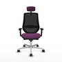 PIQUERAS Y CRESPO Silla de oficina Mardos con mecanismo Sincro/Traslack, Morado y Negro