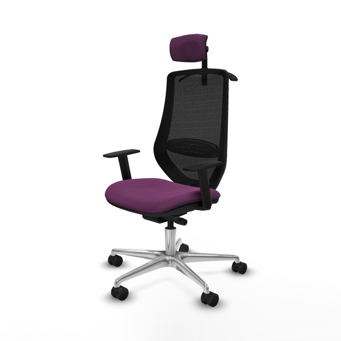 PIQUERAS Y CRESPO Silla de oficina Mardos con mecanismo Sincro/Traslack, Morado y Negro