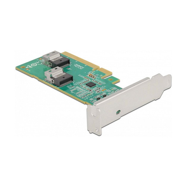 DeLOCK 90076 Tarjeta PCI Express 4.0 x8 a 2 x SFF-8654 4i NVMe Perfil Bajo