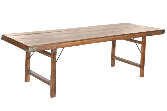 DKD Home Decor Mesa de Centro Plegable de Madera Reciclada Natural
