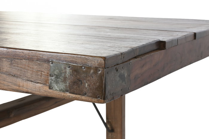 DKD Home Decor Mesa de Centro Plegable de Madera Reciclada Natural
