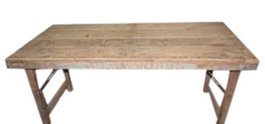 DKD Home Decor Mesa de Centro Plegable de Madera Reciclada Natural