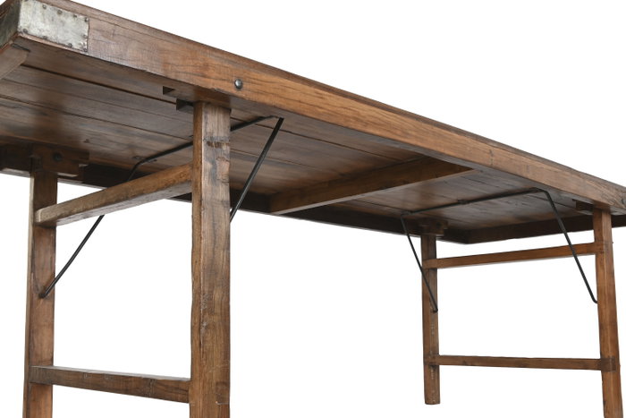 DKD Home Decor Mesa de Centro Plegable de Madera Reciclada Natural