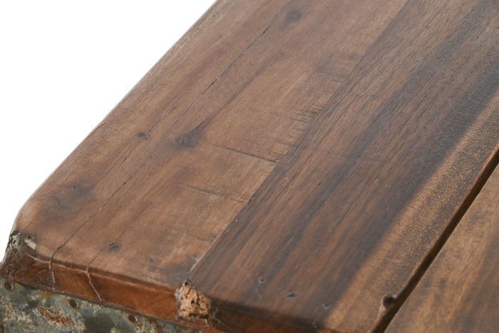 DKD Home Decor Mesa de Centro Plegable de Madera Reciclada Natural