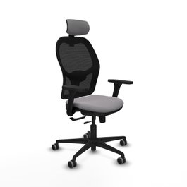 PIQUERAS Y CRESPO Silla de oficina Jorquera Sincro/Traslack Gris y Negro