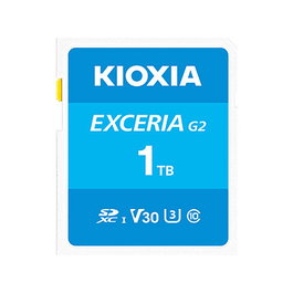 KIOXIA Exceria G2 Tarjeta SD SDXC de 1TB Clase 10 UHS-I U3 V30, Velocidad Lectura 100 MB/s Escritura 50 MB/s, Protección ESD y Rayos X, Color Azul