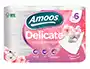 Amoos Papel Higienico Delicate 3 Capas Blanco Paquete 6 Rollos 20 Metros