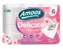 Amoos Papel Higienico Delicate 3 Capas Blanco Paquete 6 Rollos 20 Metros