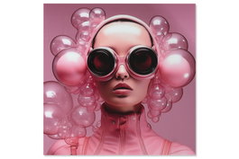 DKD Home Decor Cuadro de Cristal Templado Fotoimpreso Rosa 120x120x4 cm