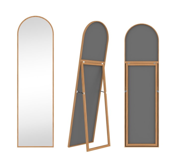 DKD Home Decor Espejo de Vestidor Pino y Cristal Marrón 50x3x180 cm