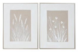DKD Home Decor Cuadro Lienzo Lino Flores Surtido de 2 Unidades