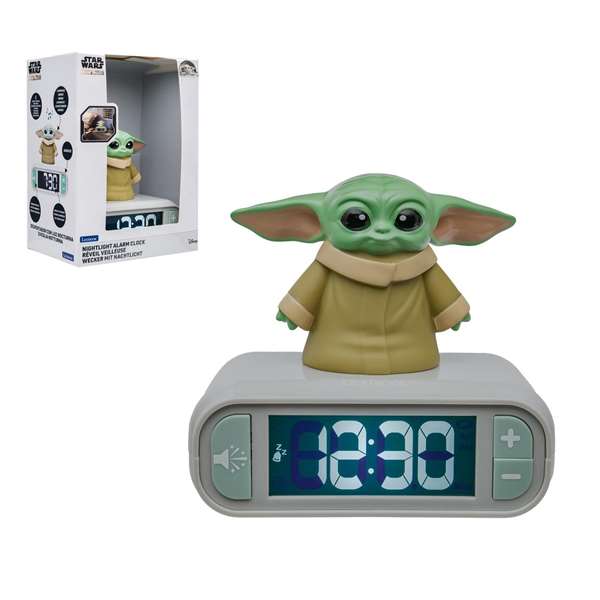 Lexibook Reloj Despertador Digital Star Wars con Luz de Noche 3D, Efectos Sonoros, Incluye Pilas AA (3), 15x10x20 cm, Edad Recomendada 6 Años