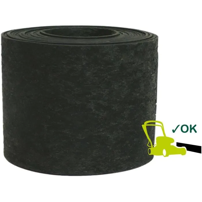 Garden Id Borde de Jardín Eco Border 13022535 - Caucho Reciclado - 5 m H13 cm - Indestructible, Instalación Flexible, Recta o Curva