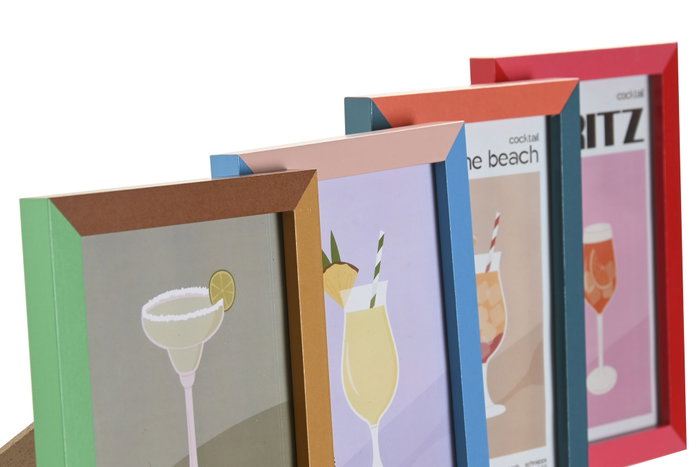 DKD Home Decor Marcos de Fotos Cocktail 10x15 Multicolor Surtido