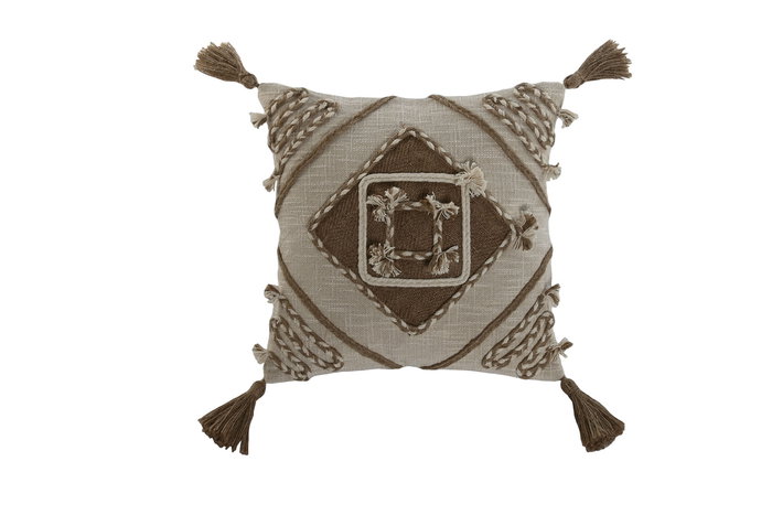 DKD Home Decor Cojin Boho Blanco Roto Natural 45 x 45 cm (2 Unidades) Algodon Yute Poliester DKD Home Decor Cojin Boho Blanco Roto Natural 45 x 45 cm (2 Unidades) Algodon Yute Poliester