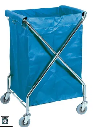 Hidemar Carro Plegable Para Ropa Azul 210 Litros Bolsa Lona Sintética Estructura Acero Cromado Lavandería