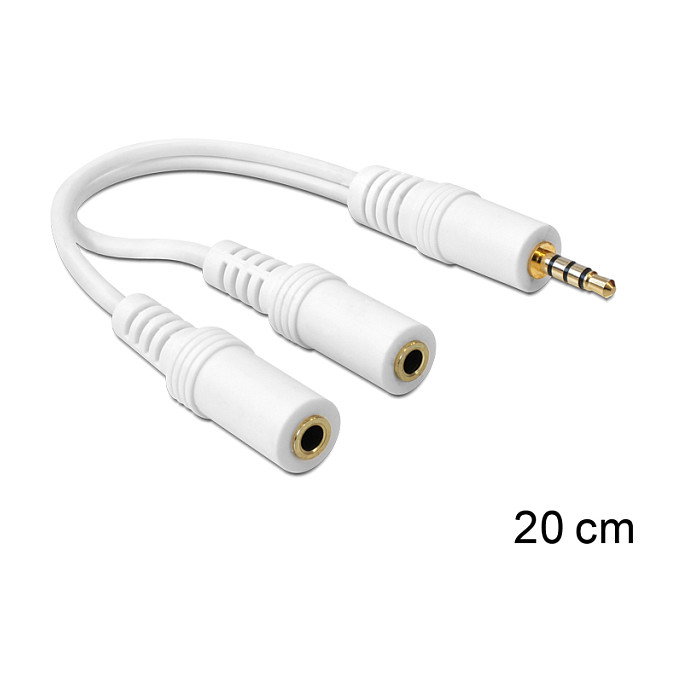 DeLOCK 65447 Divisor de Audio 3,5mm a 2x 3,5mm Blanco DeLOCK 65447 Divisor de Audio 3,5mm a 2x 3,5mm Blanco