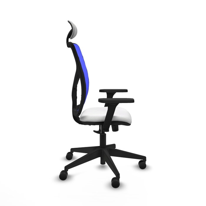 PIQUERAS Y CRESPO Silla de oficina Motilla con mecanismo Sincro, Azul y Blanco