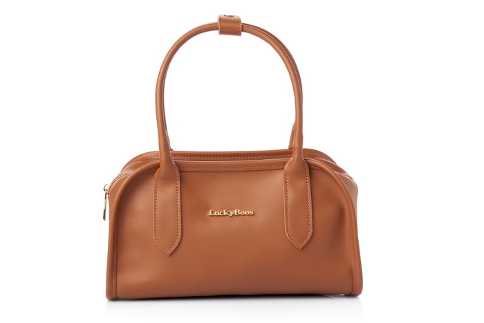 Lucky Bees Bolsa de Hombro Amelia Color Tan Cuero de Polivinilo 28x11x16 cm