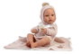 Antonio Juan Muñeca Recién Nacida Erika con toquilla rosa, 42cm, idioma: español