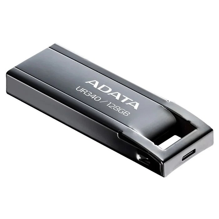 Adata UR340 Memoria USB - Pendrive 128 GB, USB 3.2 Gen 2, Lectura 100 MB/s, Metal, Negro, UR340-128GBK