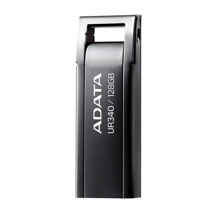 Adata UR340 Memoria USB - Pendrive 128 GB, USB 3.2 Gen 2, Lectura 100 MB/s, Metal, Negro, UR340-128GBK