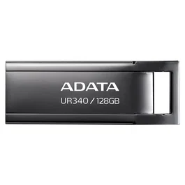 Adata UR340 Memoria USB - Pendrive 128 GB, USB 3.2 Gen 2, Lectura 100 MB/s, Metal, Negro, UR340-128GBK