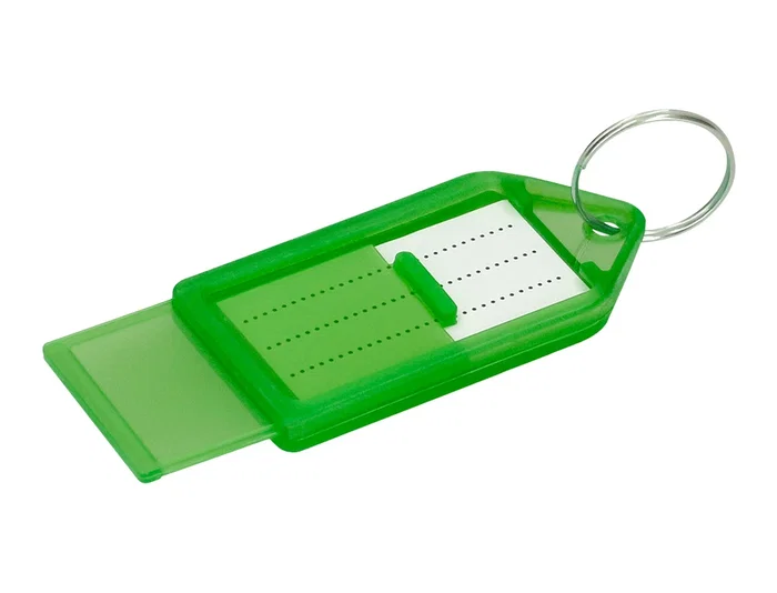 Q-connect Llavero portaetiquetas Premium, color verde, caja de 40 unidades