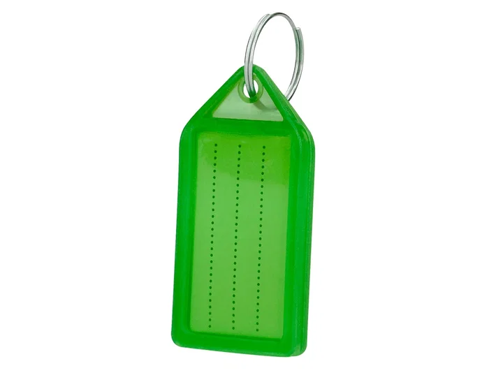 Q-connect Llavero portaetiquetas Premium, color verde, caja de 40 unidades