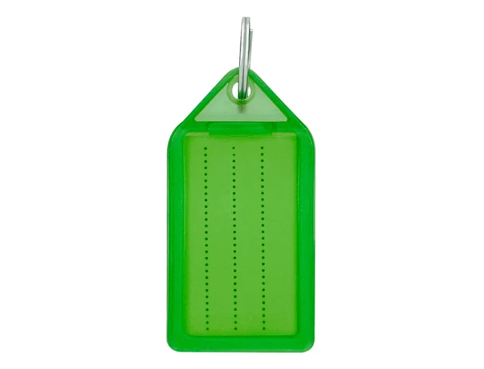 Q-connect Llavero portaetiquetas Premium, color verde, caja de 40 unidades