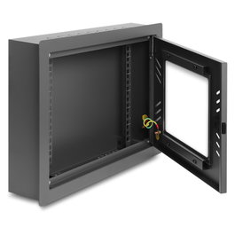 DeLOCK Armario de red de 12 pulgadas con tapa frontal extraíble 6 HE negro