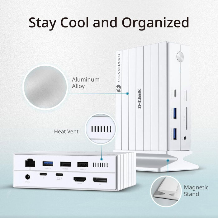 D-Link DUF-E01/E Estación de conexión Thunderbolt 4 14 en 1 Blanco