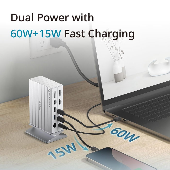 D-Link DUF-E01/E Estación de conexión Thunderbolt 4 14 en 1 Blanco