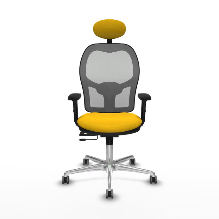 PIQUERAS Y CRESPO Silla de oficina Jorquera con mecanismo Sincro/Traslack, Amarillo y Gris