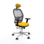 PIQUERAS Y CRESPO Silla de oficina Jorquera con mecanismo Sincro/Traslack, Amarillo y Gris