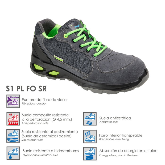 MAURER Zapatos de Seguridad S1 Modelo Arlaz Talla 38