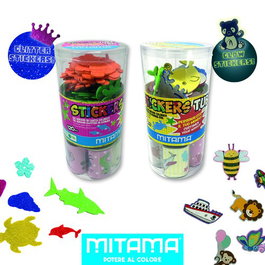 MITAMA Juego Sticker Tubes Surtido con Pegatinas con Purpurina y Luminosas
