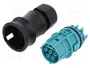 WIELAND RST Enchufe Industrial Redondo Hembra 5 Pines Azul Turquesa